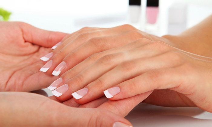Pink White Acrylic Nail